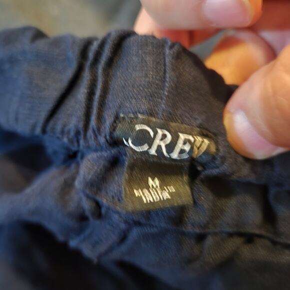 J.Crew Medium Navy Blue Linen Pull-On Shorts Casual Vacation - Picture 3 of 8